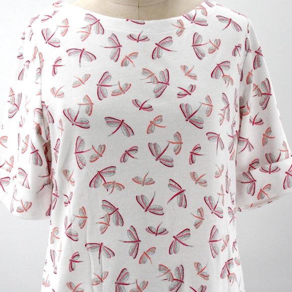 Women's Embellished Dragonfly Boat-Neck Elbow-Slee - Picture 2 of 8